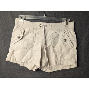 LOFT Shorts Womens Size Medium Shorts Tan Khaki Casual Drawstring Cotton